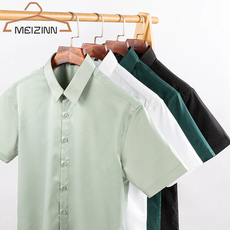 

M-4Xl 2022 Men Shirts New Summer High Quality Cotton Short Sleeves Shirts Business Casual Fashion Breathable Shirts Jacket Men