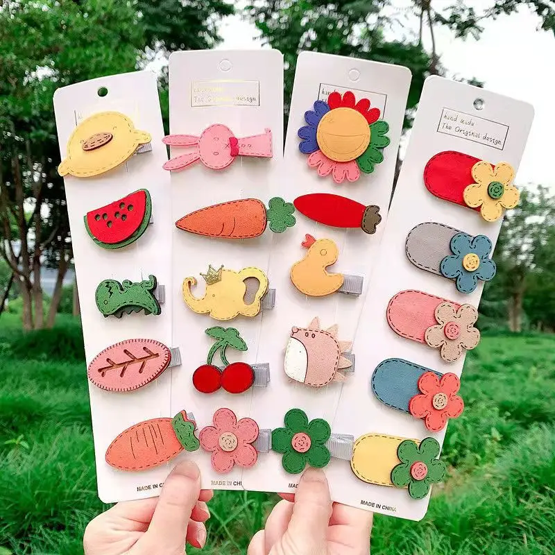 

Net red same hairpin Korean cartoon little yellow duck hairpin children's cute BB clip set girl side clip hair accessories