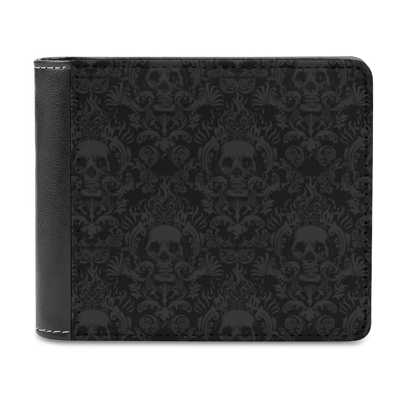 

Skull Damask Wallpaper Soft Men Wallets New Purse Credit Card Holders For Male Purses Men Wallet Skull Damask Cool Vector