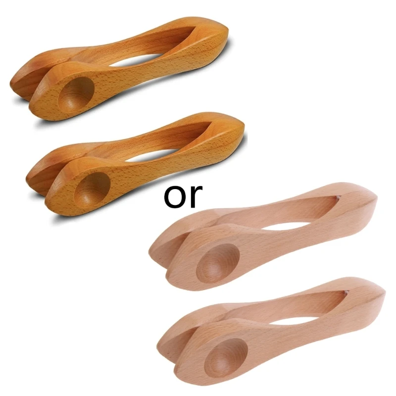 

2 Pieces Musical Wooden Spoons Instrument Hand Percussion Traditional Appalachia Folk Instrument Natural Sound H8WC