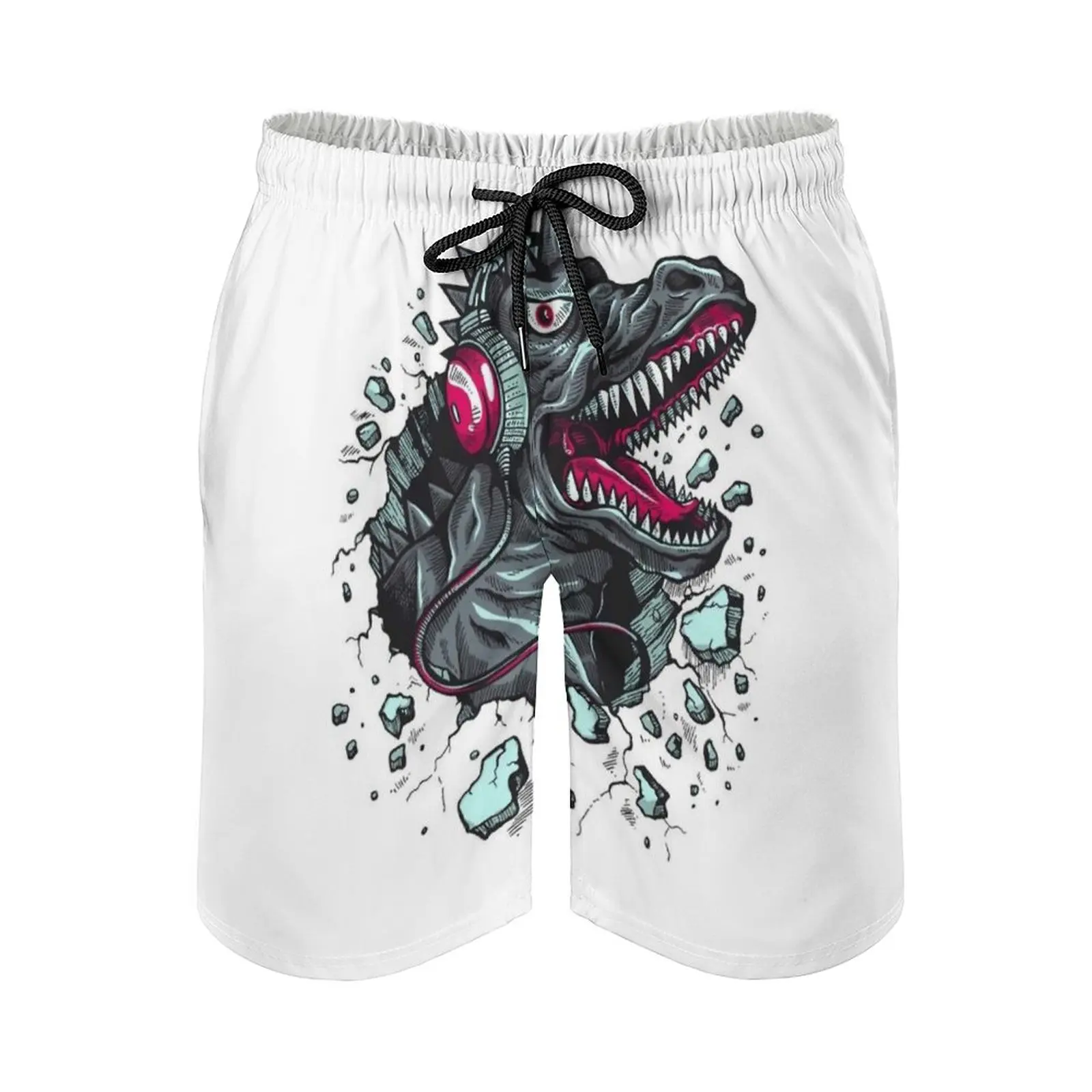 

Dinosaur Music Airpod Max Men'S Sports Short Beach Shorts Surfing Swimming Boxer Trunks Dinosaur Airpods Max Headphones Music