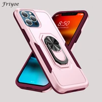 sturdy hybrid color heavy duty phone case for iphone 13 pro ring kickstand matte shockproof hard back cover