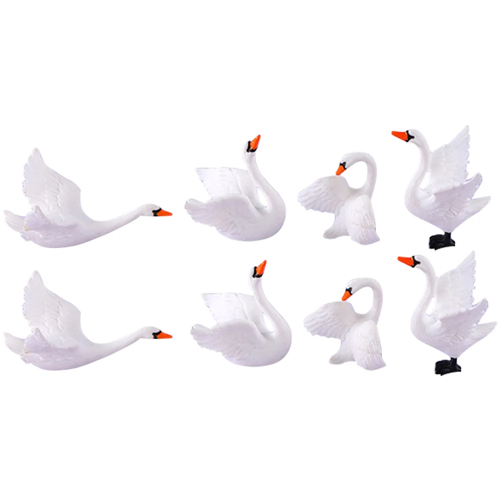 

8Pcs Garden Miniature Swan Decor