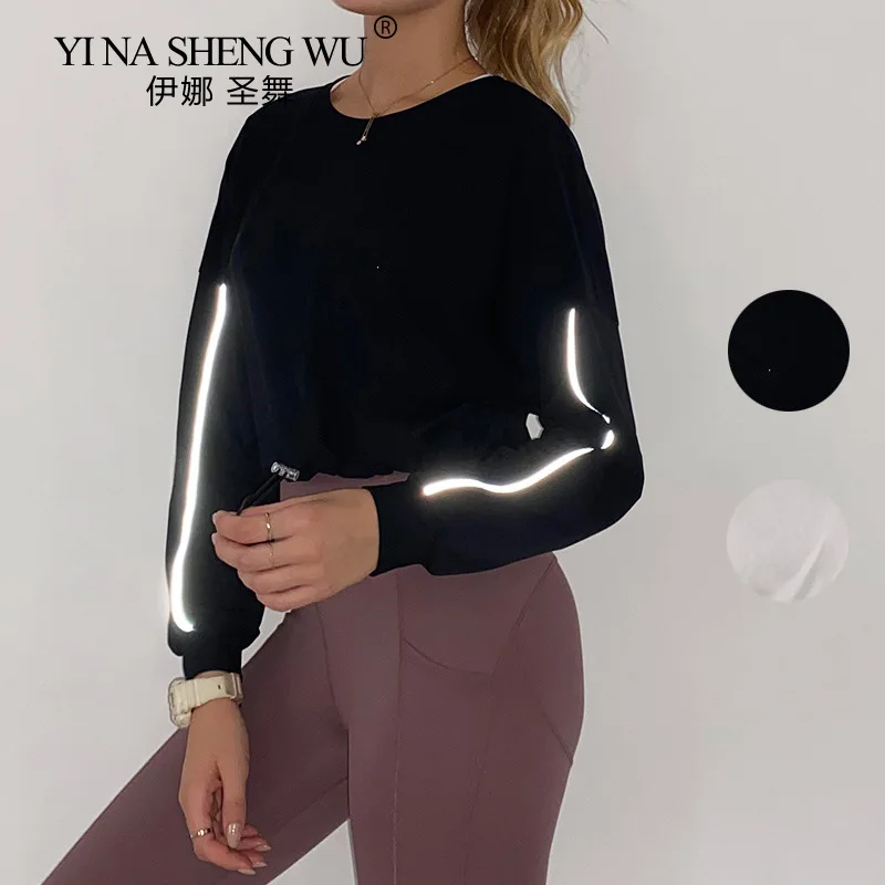 

Свободные топы для йоги, женский спортивный топ, дышащая Модная Тонкая футболка с длинным рукавом для фитнеса, тренажерного зала, бега, йоги, Спортивная рубашка