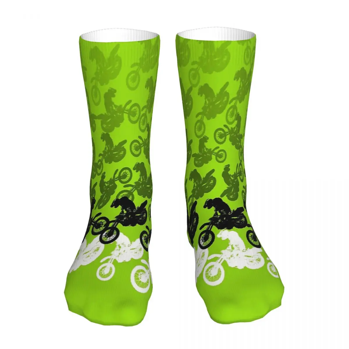 

Green Motocross Dirt Bike Racing Graphics Sock Socks Men Women Polyester Stockings Customizable Design