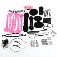 20pcs hair styling kit hairdresser hair clip styling pads sponge bun donut hair clip accessory tool