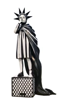 modern art 25cm free girl black and white version riot of liberty girl resin sculpture home decorative creative gift