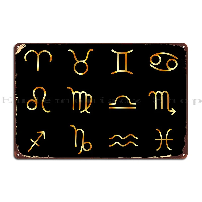 

Zodiac Constellations Metal Sign Bar Club Pub Design Wall Cave Tin Sign Poster