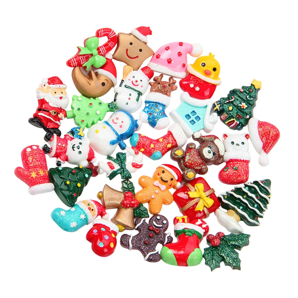 

Flatchristmas Patch Decorative Snowman Resin Charm Themed Santa Elk Pendant Mini Scrapbooksticker