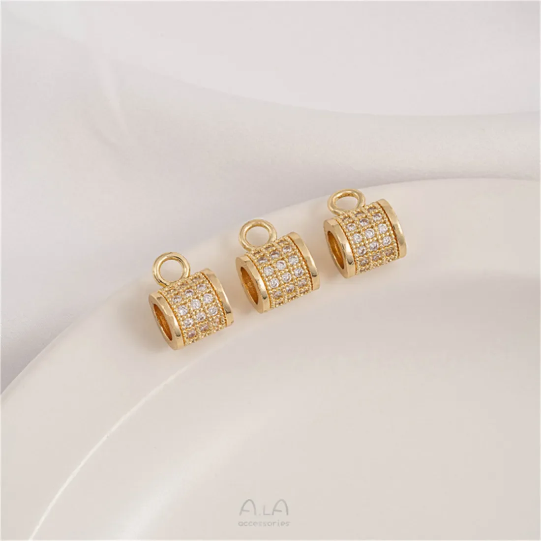 1 шт. бусины-ведра из 14-каратного золота с цирконием бусины-колеса подъемными