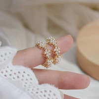 romantic high quality lace pearl women earrings charm bella exquisite pearl stud earring wedding accessories pendant jewelry