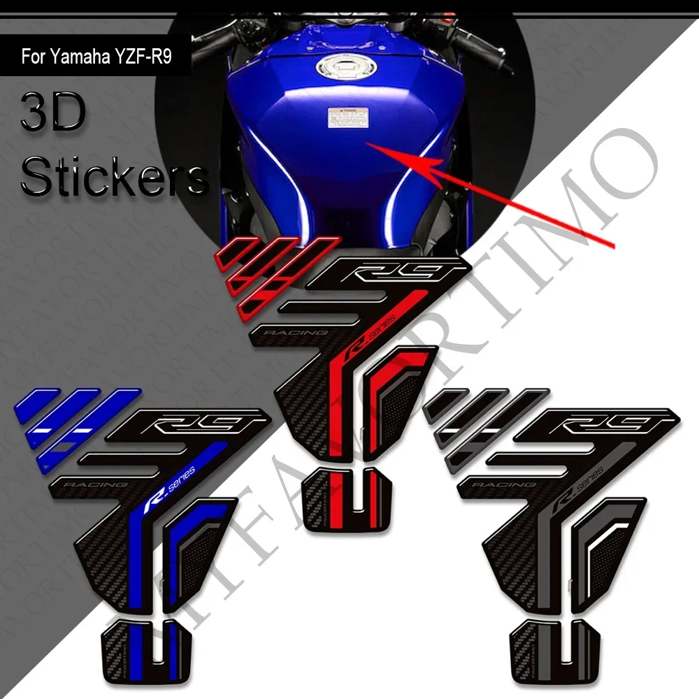 Фото Защитные наклейки на бак для мотоцикла YZF-R9 YZFR9 YZF R9 2025 2026: накладки на бак, колпачки, ручки, комплект для защиты топливного бака, наклейки на колени №3