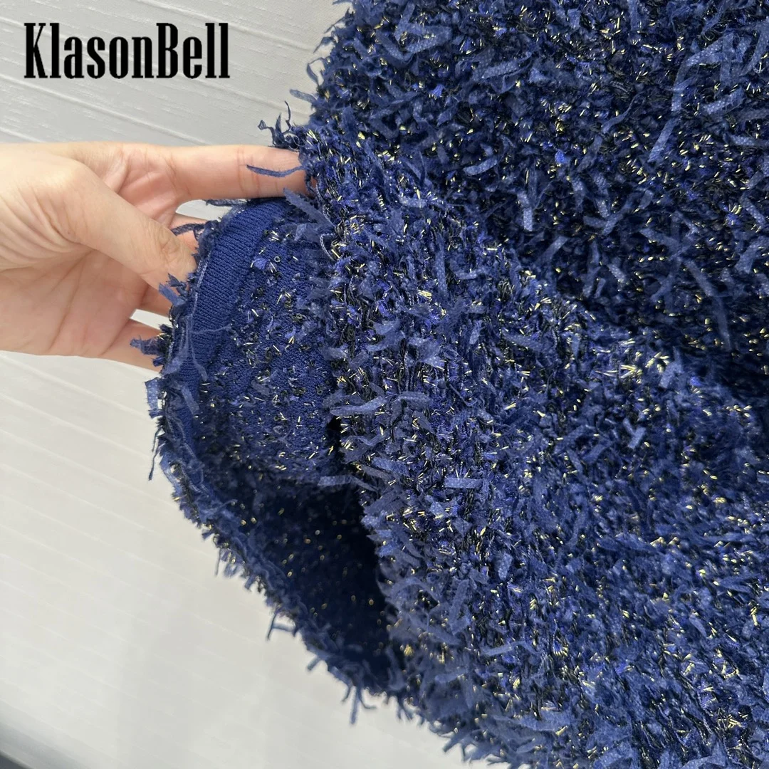 11.28 KlasonBell Шикарное элегантное яркое шелковое трикотажное платье с золотыми