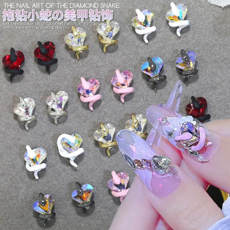 10 шт. 3D Подвески для ногтей в виде сердца