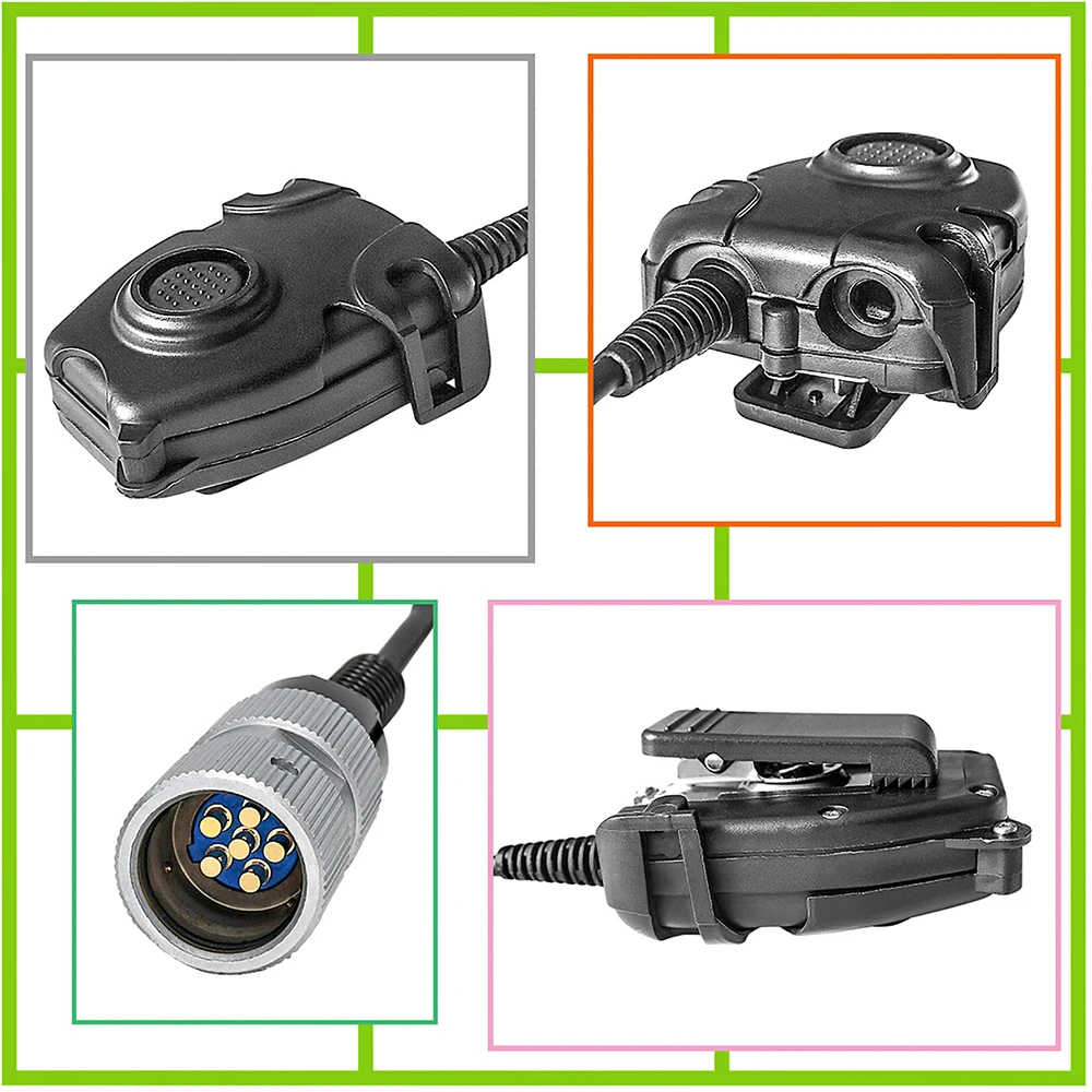 Compatible with PELTOR 6-pin PTT AN/PRC 148 152A Tactical Headset Adapter for Walkie-Talkie Model Analog Housing