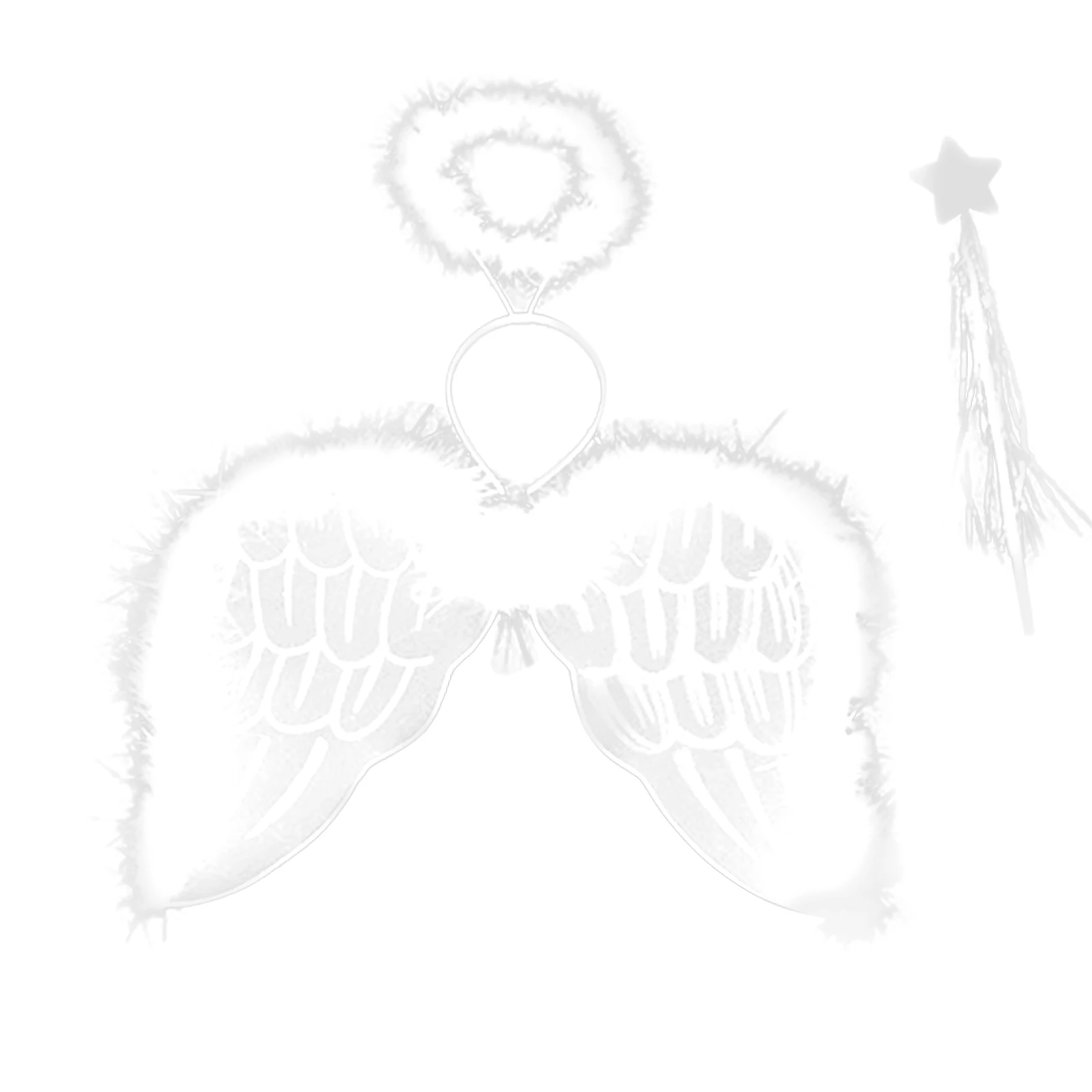 

Angel Wings Costume For Girls Angel Wings Halo Fairy Wand Set For Kids Christmas Halloween Costume Photoshoot Prop