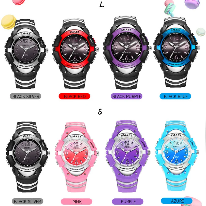 SMAEL Fashion Brand Children Watches LED Digital Quartz Watch Boy And Girl Student Colck Multifunctional Waterproof Wristwatches enlarge