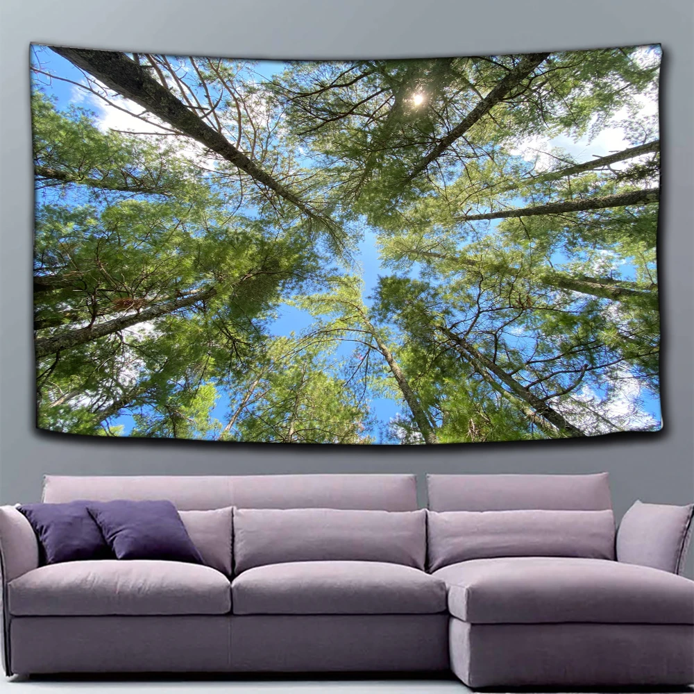 

Forest Stream Tapestry Wall Hanging Sandy Beach Picnic Rug Camping Tent Sleeping Pad Home Decor Bedspread Sheet Wall Cloth