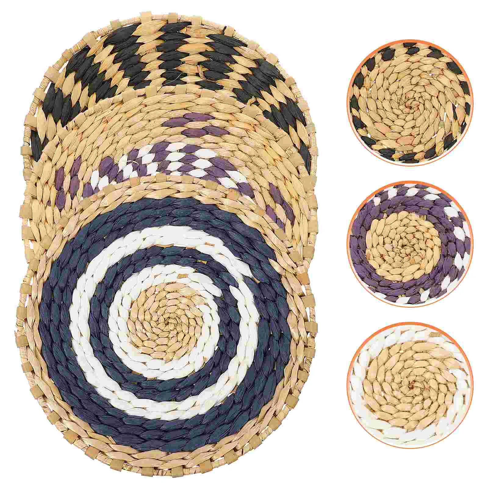 

Wall Baskets Woven Basket Decor Hanging Seagrass Rattan Flat Wicker Round Artset Farmhouse Decorative Fall Fruitrustic Trays