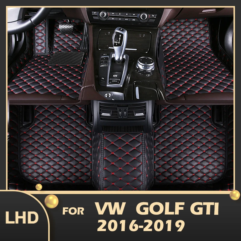 

"Car Floor Mats For VW Volkswagen Golf GTI 2016 2017 2018 2019 Custom Auto Foot Pads Automobile Carpet Cover Interior Accessorie