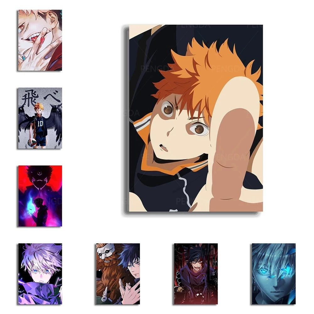 

Wall Art Canvas Boy Fight Anime Purple Cool Prints Painting Home Decoration Pictures Modular No Frame For Office Poster Artwork