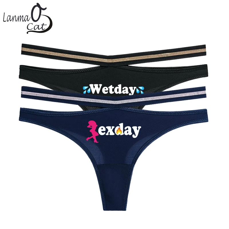 

Women Underwear Every Weekdays Sexy Ladies Panties Knickers Thongs Lingerie for Women Letter Week Monday Sunday Underpants