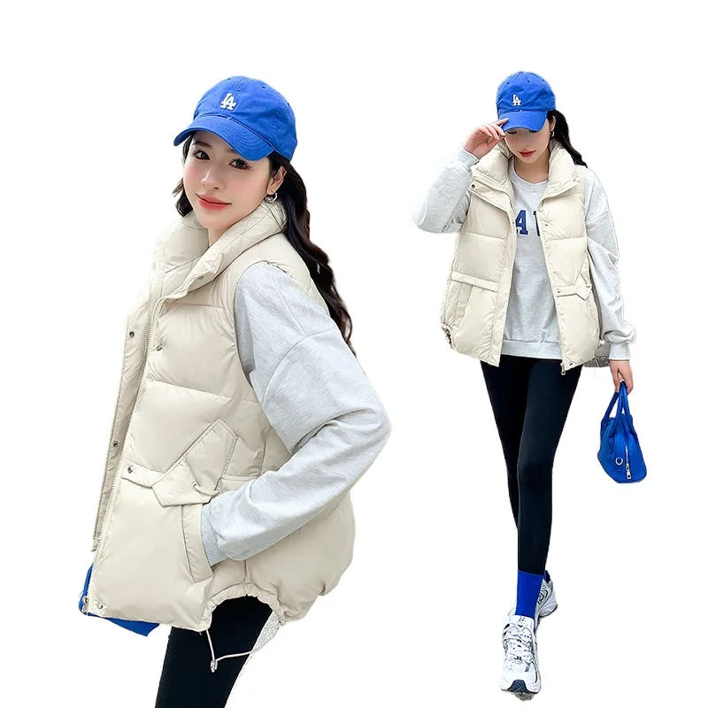 Пуховый хлопковый жилет для женщин модный и стильный свободный утягивающий