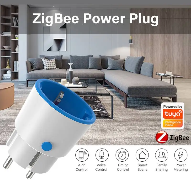 

Умная розетка Tuya Zigbee 3.0, 16 А, с пультом ДУ