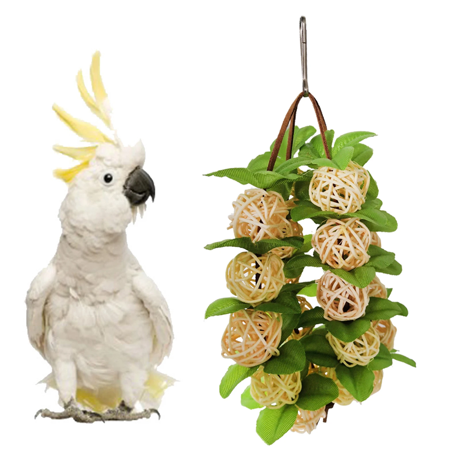 

Декоративные Ротанговые шарики, шарики из натурального ротанга для попугаев, жевательные игрушки, шарики из ивы, тренировочные игрушки для ...