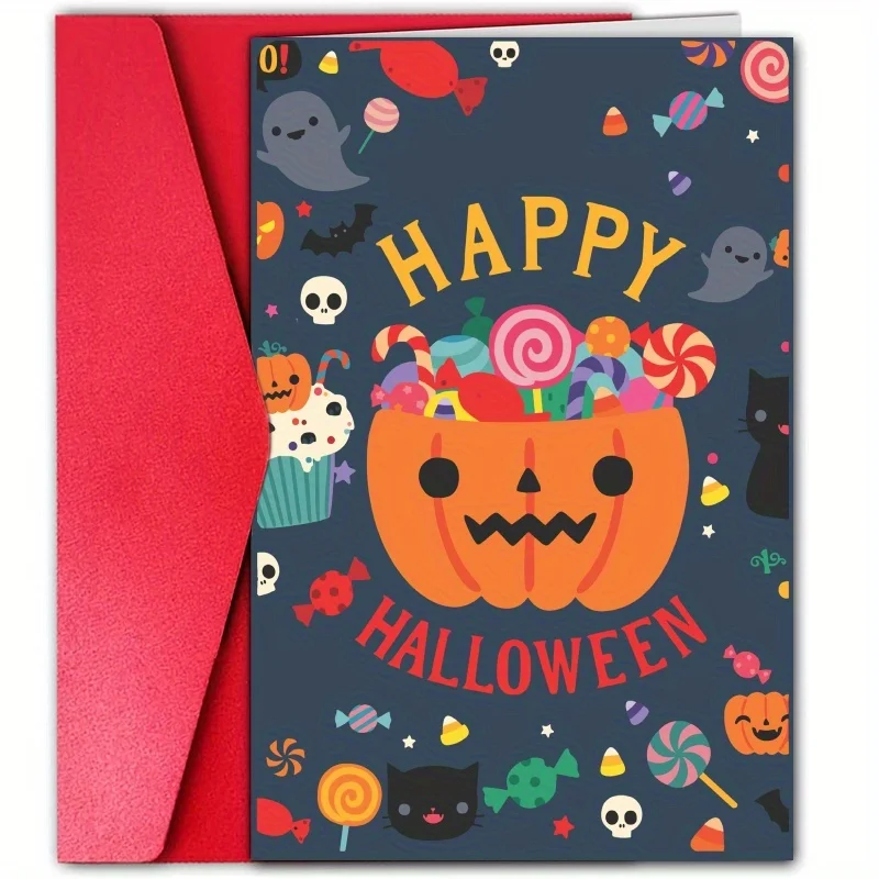 1 Шт. Поздравительная Открытка На Хэллоуин Забавная Для Мальчиков
