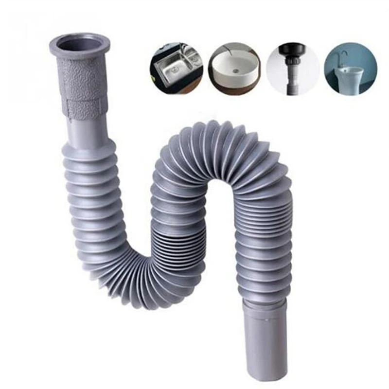 

Wash Basin Pipe Plumbing Kitchen Sewer Pipe Flexible Bathroom Sink Drains Downcomer Hose Waste Pipe Overflow Pipe Home Kitchen
