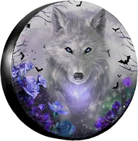 spare tire cover universal tires cover beautiful flower coyote car tire cover wheel weatherproof and dust proof uv sun t