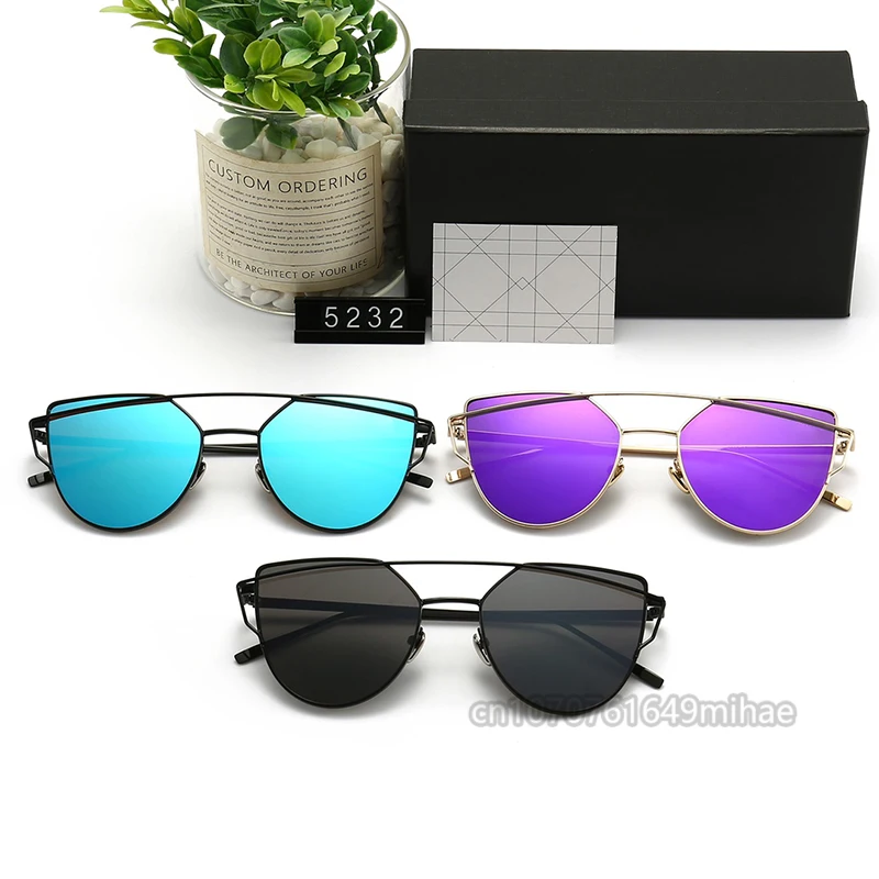 

2022 Luxury Brand Trend Fashion Casual Sunglasses Men and Women Travel Holiday Irregular Round Colorfulk Lens Sunglasses 5232