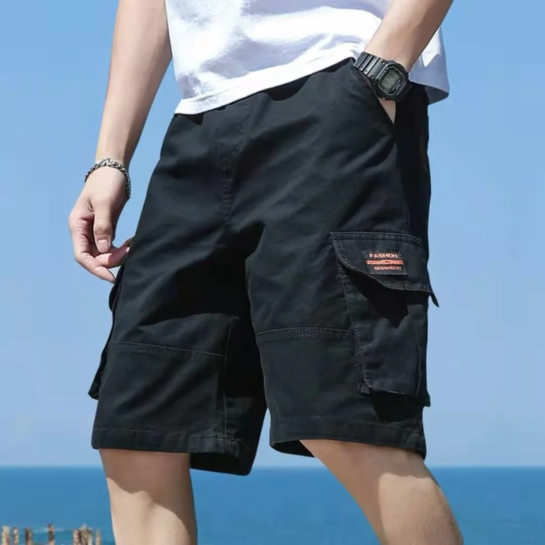 

Work Shorts Men's Summer Sports Leisure Multi Pocket Loose Fashion Straight Tube Five Point Beach Pants Streetwear Men Jogger