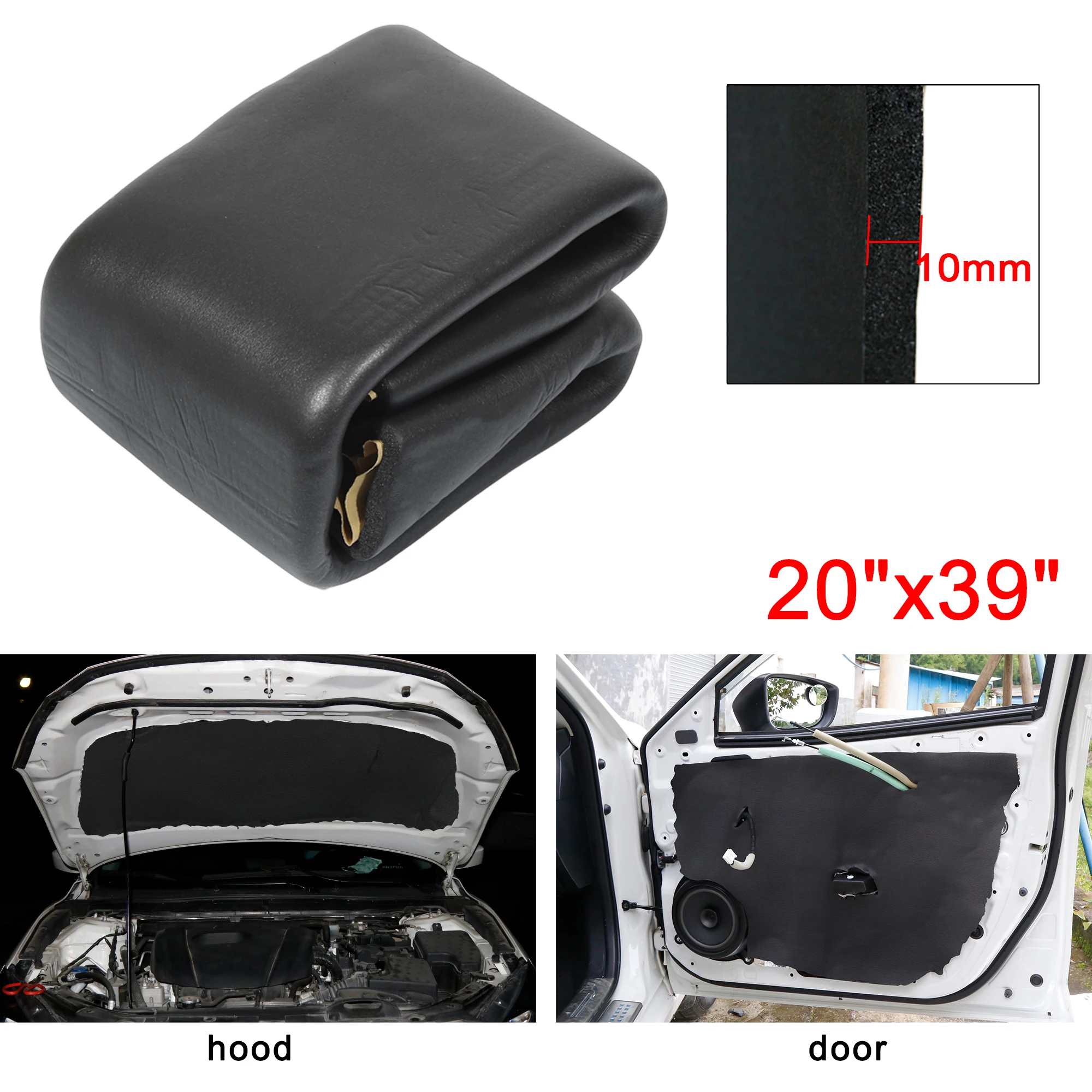 

Uxcell 394mil 5.4sqft Car Cell Floor Door Hood Foam 10mm Sound Deadening Insulation Mat 20"x39" Acoustic Foam Auto Accessori