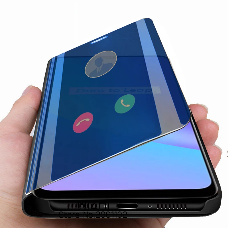 

For Realme C 25 Case smart mirror flip phone cases For Oppo Realme C25 C 25 25C Realmec25 magnetic stand cover coque