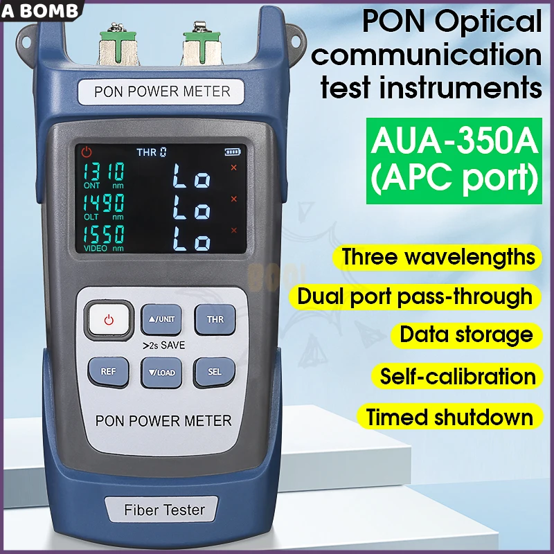 

AUA-350A/U APC/UPC Port(optional) Fiber Optical PON Power Meter FTTX/ONT/OLT 1310/1490/1550nm Free Shipping