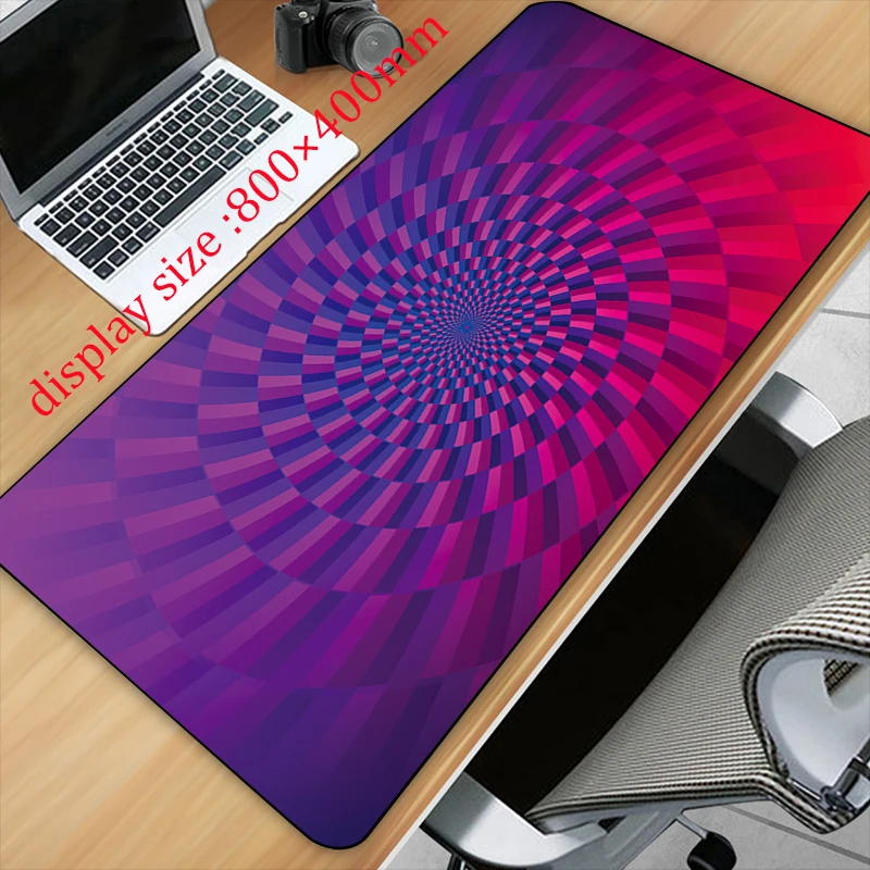 

3D Checked Stripe Colour Art HD Printing XXL Mouse Pad Gamer Accessory Hot Large Computer Lock Edge Keyboard Mat Anime Cartoon