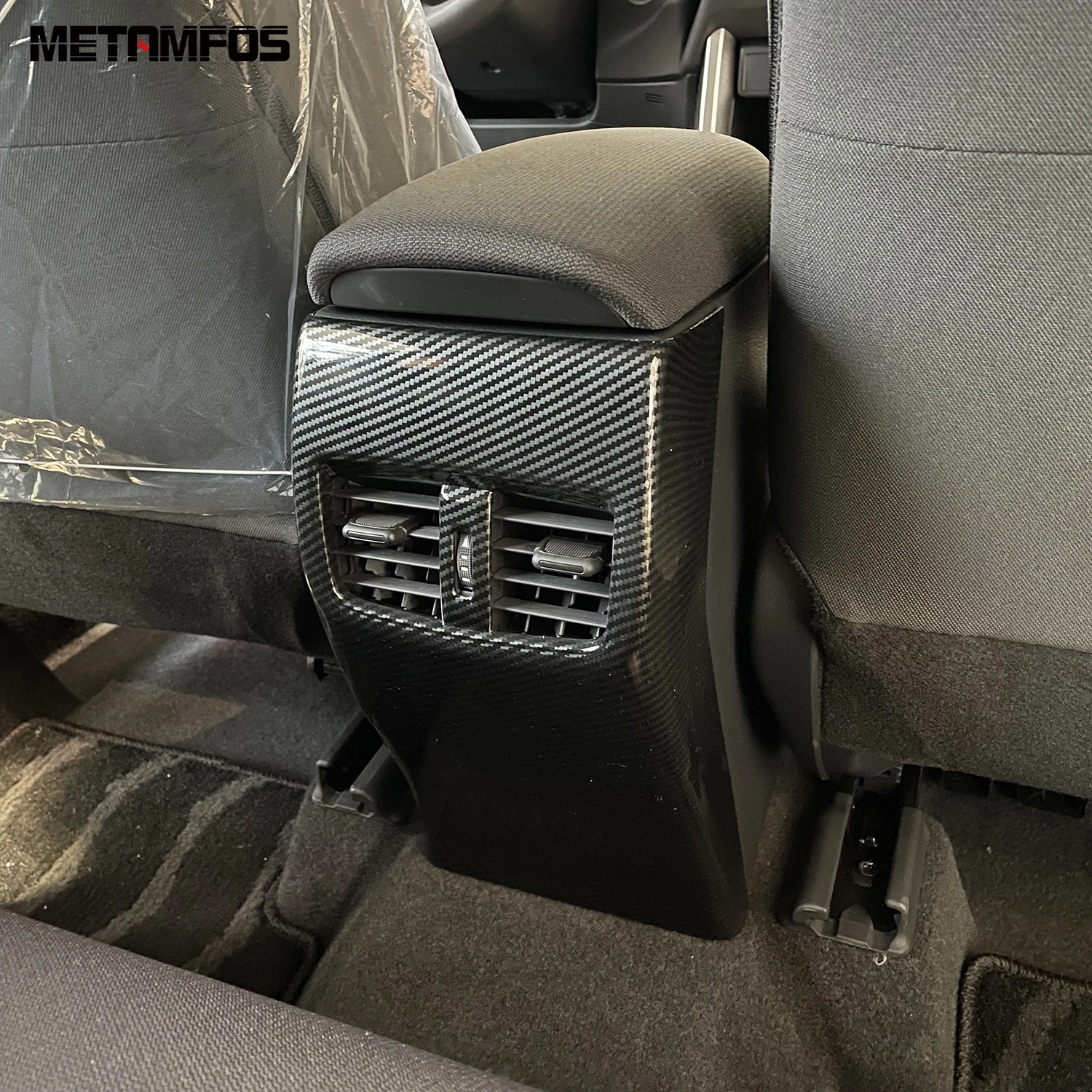 

For Toyota Corolla Cross 2019-2021 2022 Carbon Fiber Rear Seat Air Conditioning Vent Outlet Cover Trim Sticker Car Accessories