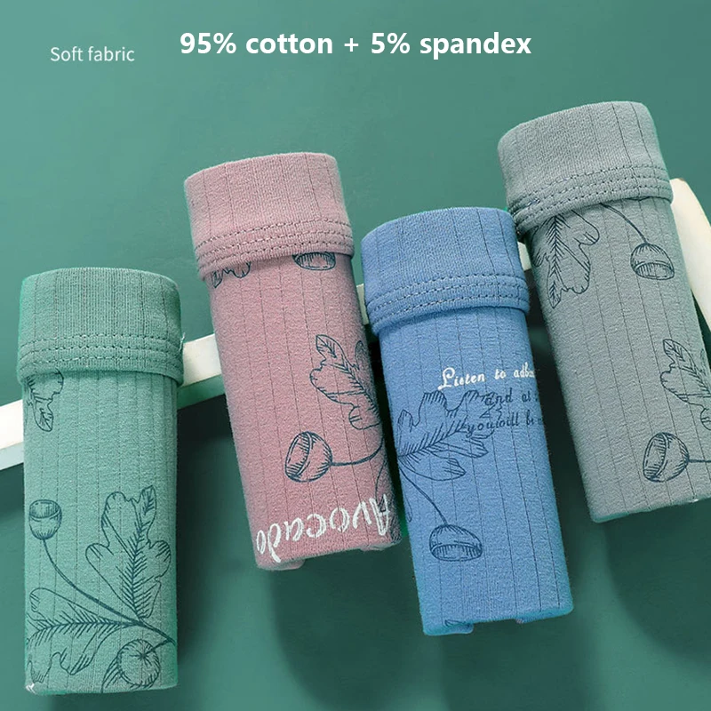 FK 4pcs Cotton Print Men Underwear Sexy Antibacterial Boxer Shorts hombre Male Underpants Men's sexi Stripe Panties Boxers 2023