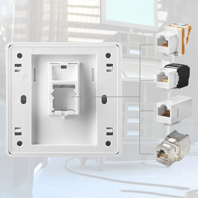 

Economical 86 Single-port Dual-port Network Panel Information Six Types Module Computer Socket Network Panel