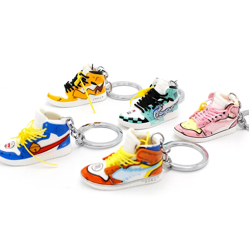 3D Basketball Shoes Keychains For Man Woman Anime DIY Sneakers Model Keychain Ins Tide Bag Pendant Birthday Personalized Gift