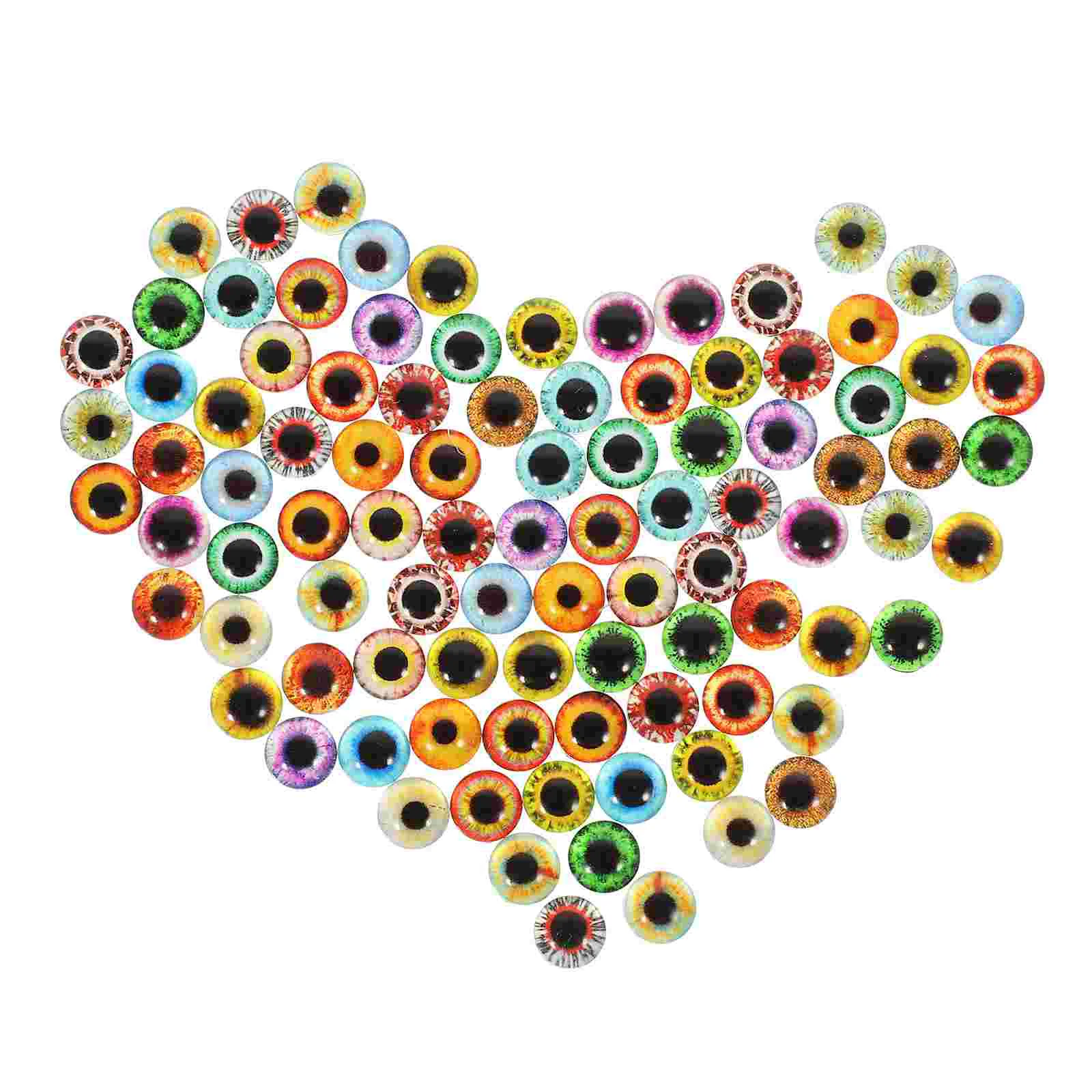 

100 Pcs Keychain Supplies Artificial Eyes Decorative Dolls Simulated DIY Accessories Self Made Glass Patches Colored contacts