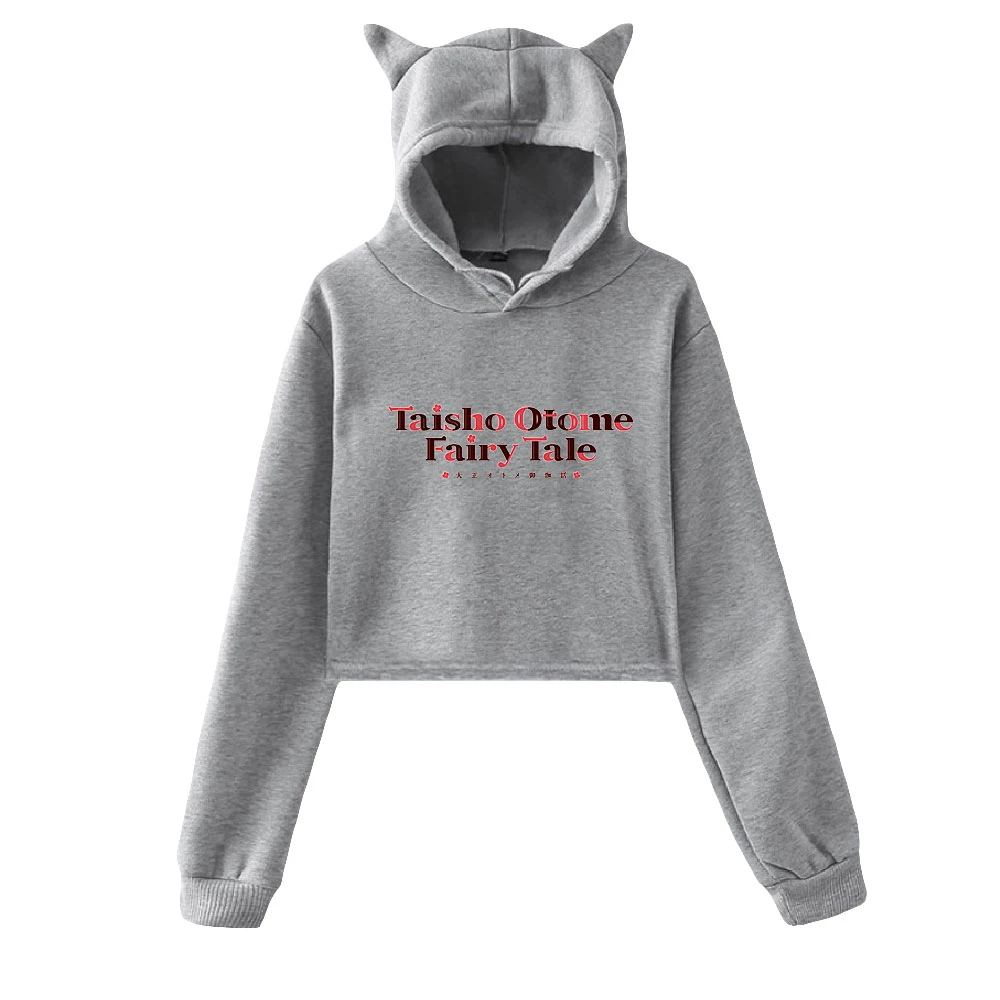 

2022 The New Women Casual Print Cat Cropped Hoodies Girl Long Sleeve Hooded Pullover Crop Tops Sweet Sexy Loose Tide Style