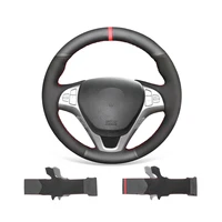 diy custom black genuine leather steering wheel cover for hyundai genesis coupe 2010 2016