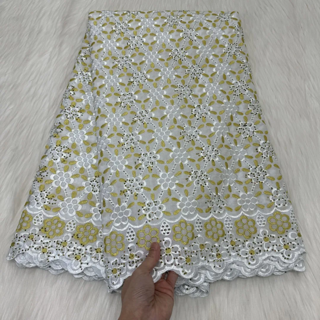 Новинка 2024 швейцарская вуаль кружево африканская ткань с Stonk 5 ярдов швейцарское