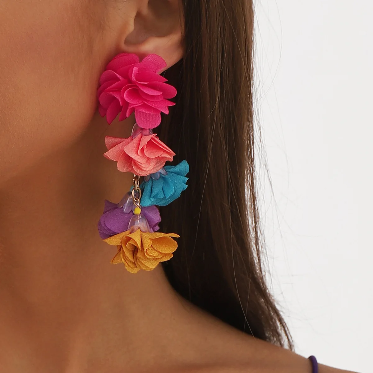 

Ailodo Bohemian Flower Earrings For Women Romantic Party Wedding Long Tassel Earrings Simple Fashion Jewelry Girls Gift 2023