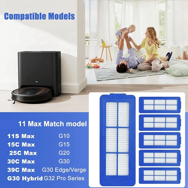 Сменные фильтры HEPA для запасных фильтров гибридного пылесоса Eufy 11S Max 15C 30C 39C G30 Edge