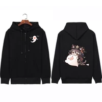 harajuku genshin impact zip up hoodies anime spring sweatshirt hu tao print autumn coat cute kawaii hoodies for women men