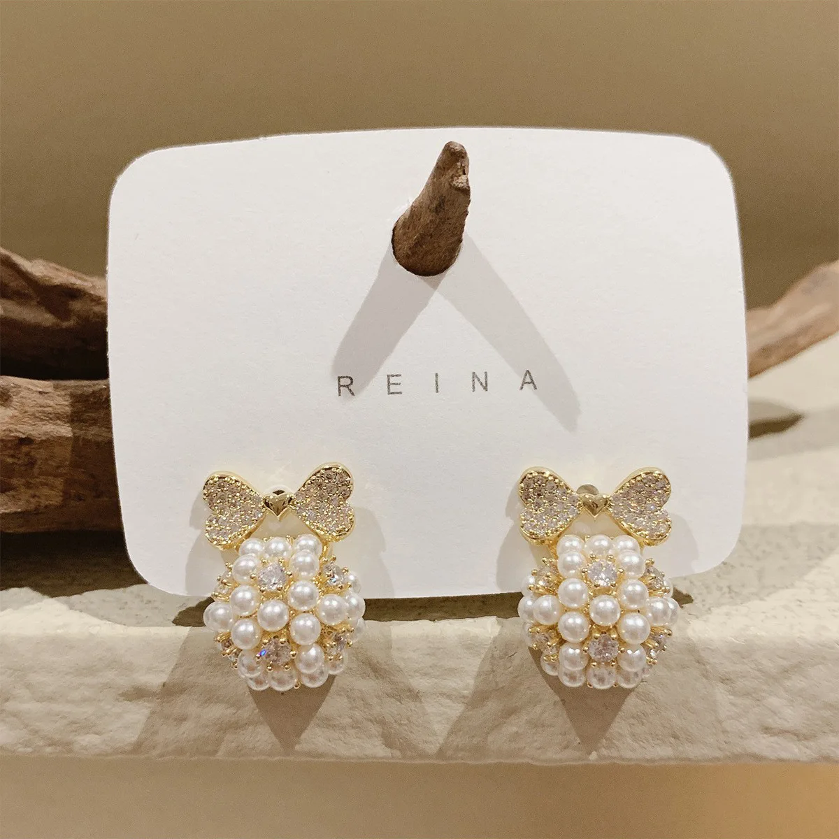 

Korean Chic Luxury Crystal Bling Bowknot Earings Brincos Party Jewelry